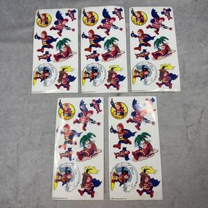 Budweiser Bud Man Sticker Sheets 5pk OS Multi 1987 Vintage Anheuser Busch Decals